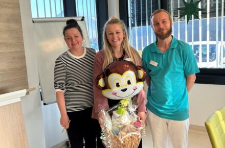 Abschied in den Mutterschutz in der OptimaMed Kinderreha Wiesing